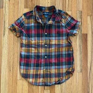 Ralph Lauren Plaid Short Sleeve Boys Button down Shirt